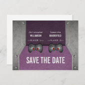 Video Game Save the Date Postcard, Purple Announcement Postcard (Front/Back)