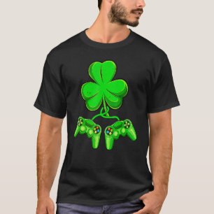 Video Game Shamrock Game Controller Happy St Patri T-Shirt