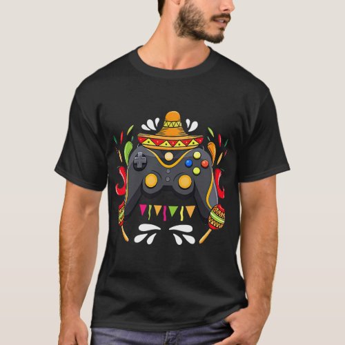 video game sombrero maraca peppers cinco de mayo g T_Shirt