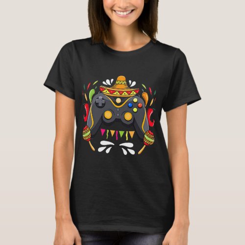 video game sombrero maraca peppers cinco de mayo g T_Shirt