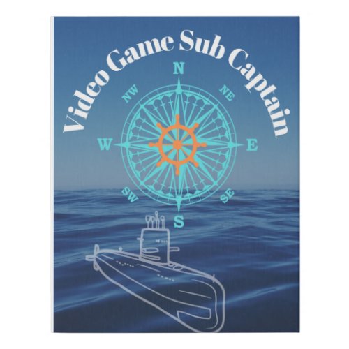 Video game sub captain 11 x 14 Faux Wrapped Canvas