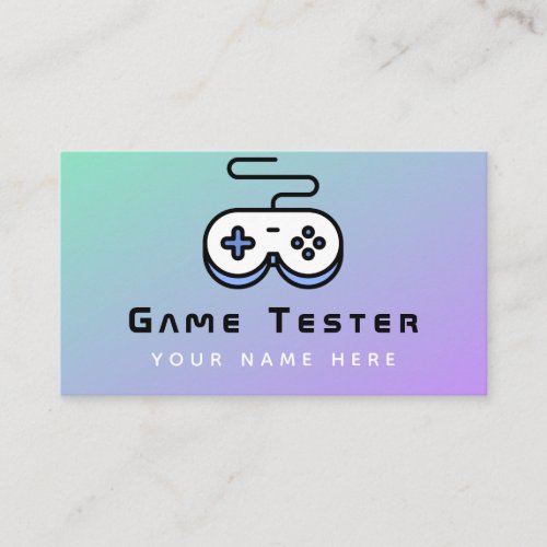 Video Game Tester Developer Gamer Modern Gradient  Business Card