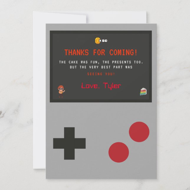 Video Game Thank You Card (Front)