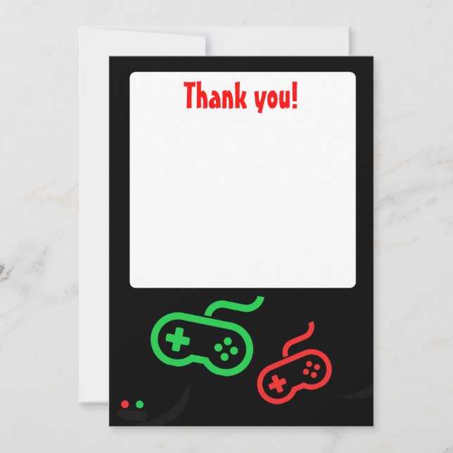 Video Game Thank You Card Blank (Front)