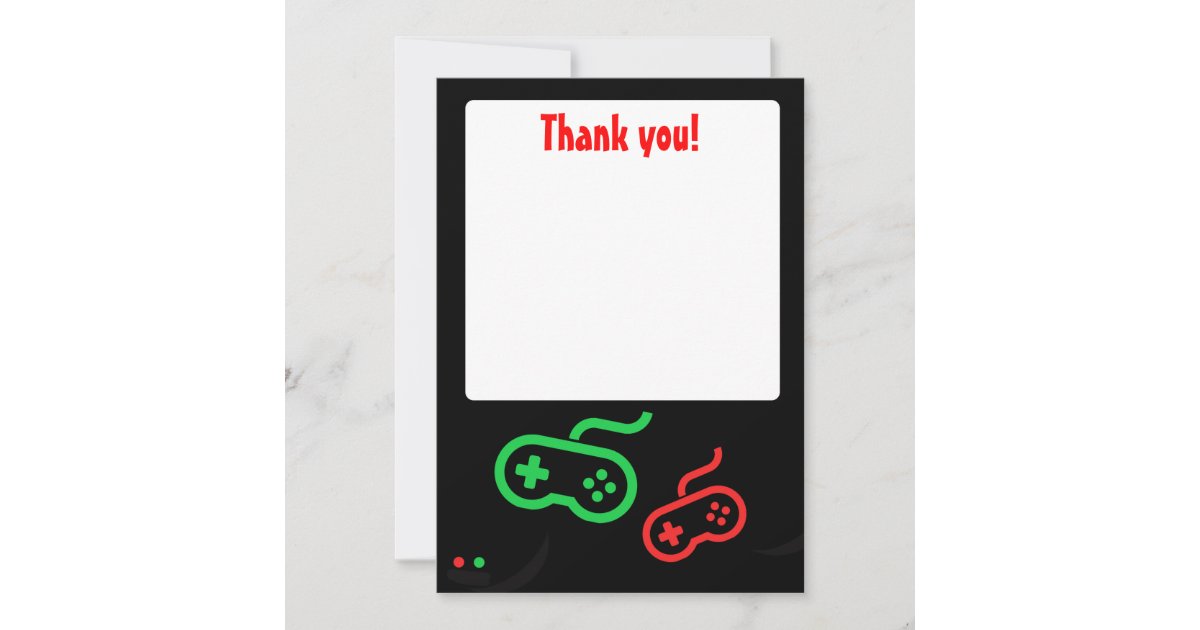 Video Game Thank You Card Blank Zazzle