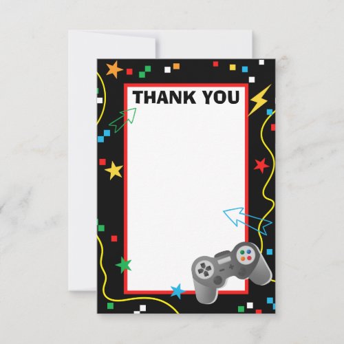 Video Game Thank You Card _ Game On Birthday Party