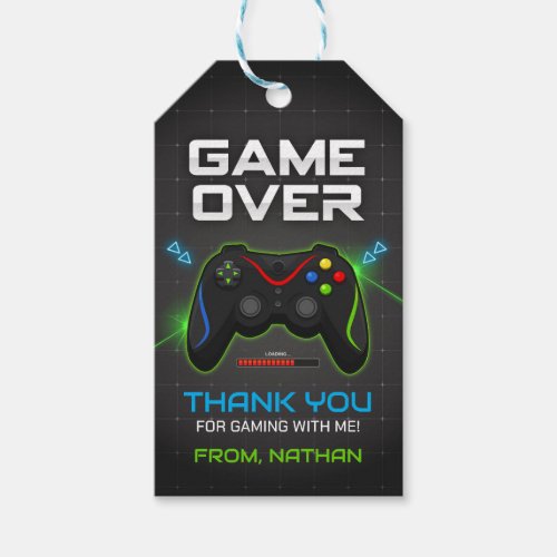 Video Game Thank You Gift Tags