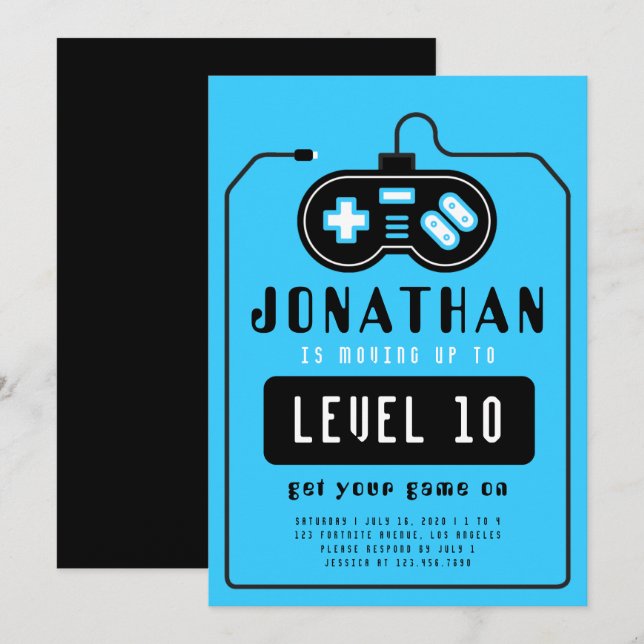 Video Game Truck Birthday Invitation (Front/Back)