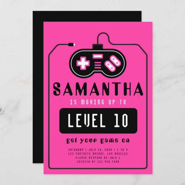 Video Game Truck Birthday Invitation (Front/Back)