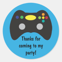 Video Game Truck Birthday Party Favor Classic Round Sticker