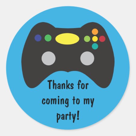 Video Game Truck Birthday Party Favor Classic Round Sticker
