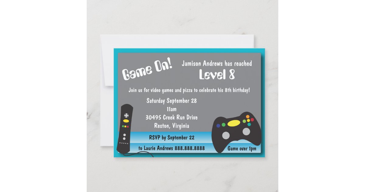 Video Game Truck Birthday Party Invitation | Zazzle.com