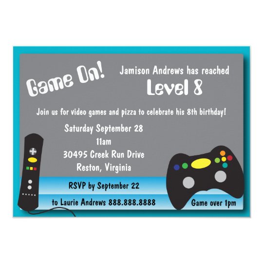 Game Truck Party Invitations : Video game party invitation, gaming