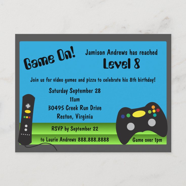 Video Game Truck Birthday Party Invitations Zazzle