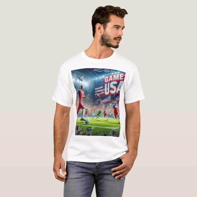 VIDEO GAME USA WORLD CUP ON WHITE T-Shirt (Front Full)