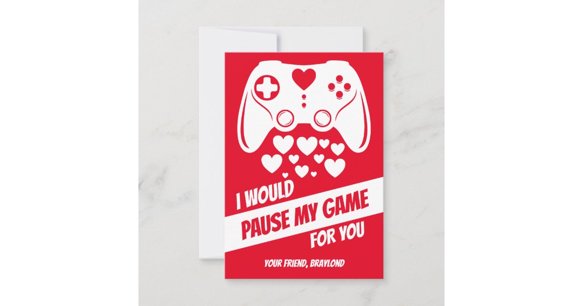 Video Game Valentines Day Card Zazzle