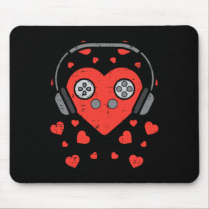 Video Game Valentines Day Gamer Boys Men Girls Gif Mouse Pad
