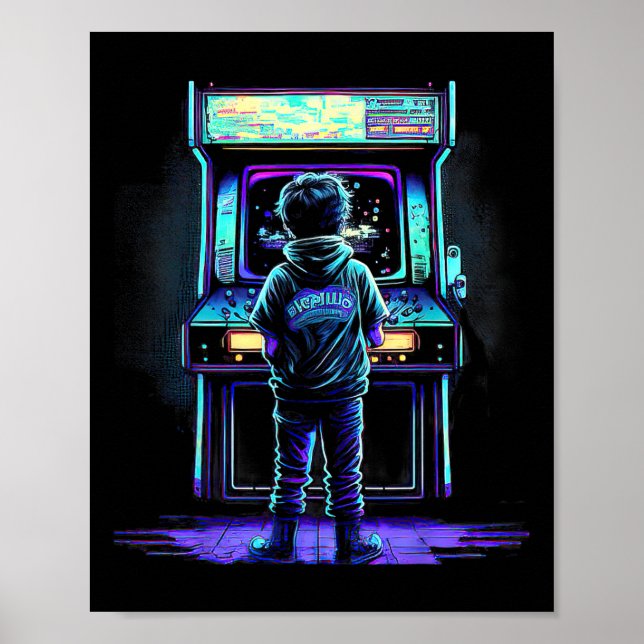 Video Game Vintage Retro Arcade 3  Poster (Front)