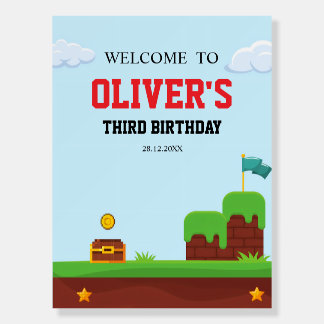 Video Game Welcome Sign Gamer Party Entrance