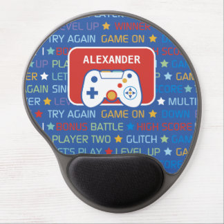 Video Game Words Gel Mouse Pad