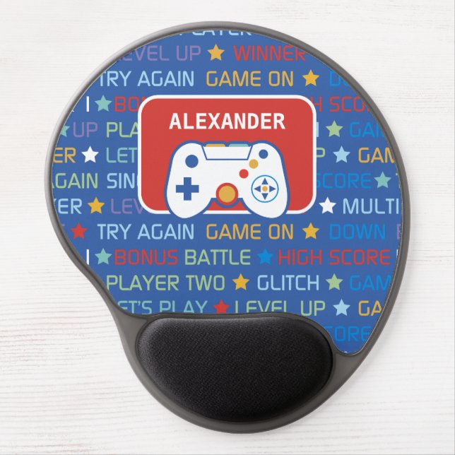 Video Game Words Gel Mouse Pad (Front)