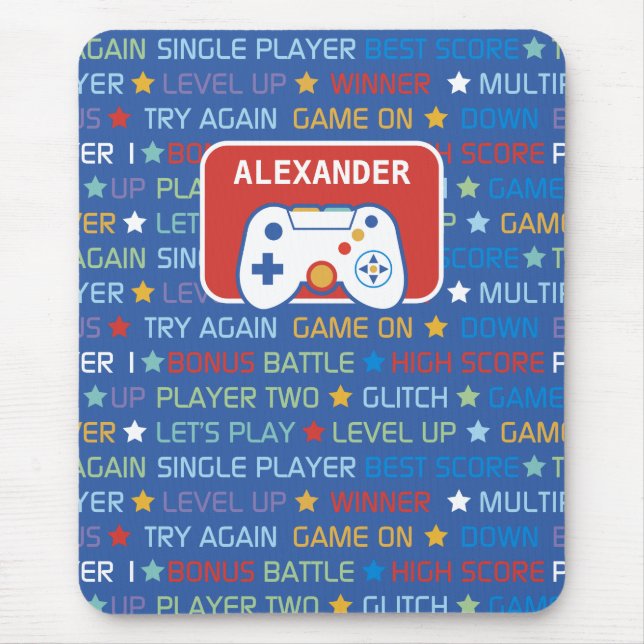 Video Game Words Mouse Pad (Front)