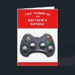 Video Gamer Birthday Card<br><div class="desc">Funny video gamer birthday card for your video-gaming son,  brother,  grandson,  or nephew. To personalize edit text to add name.</div>