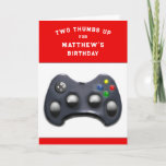 Video Gamer Birthday Card<br><div class="desc">Funny video gamer birthday card for your video-gaming son,  brother,  grandson,  or nephew. To personalize edit text to add name.</div>