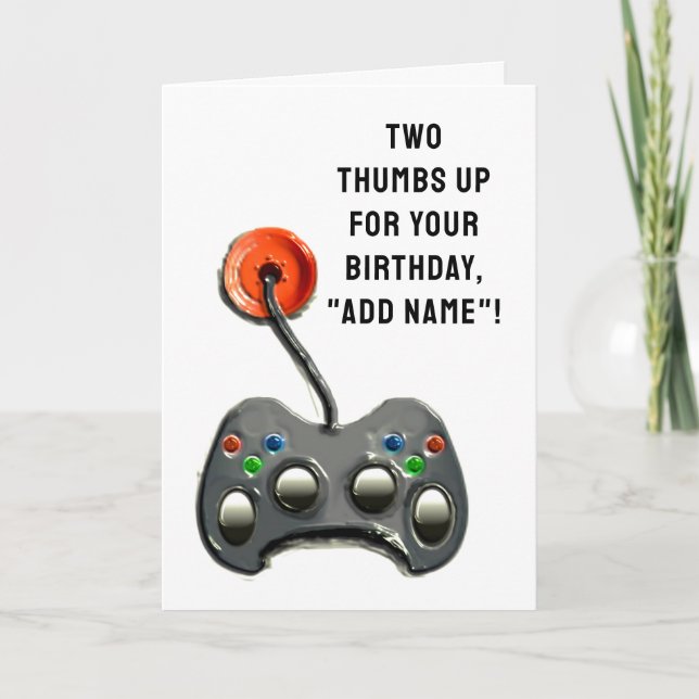 Video Gamer Birthday Card (Front)