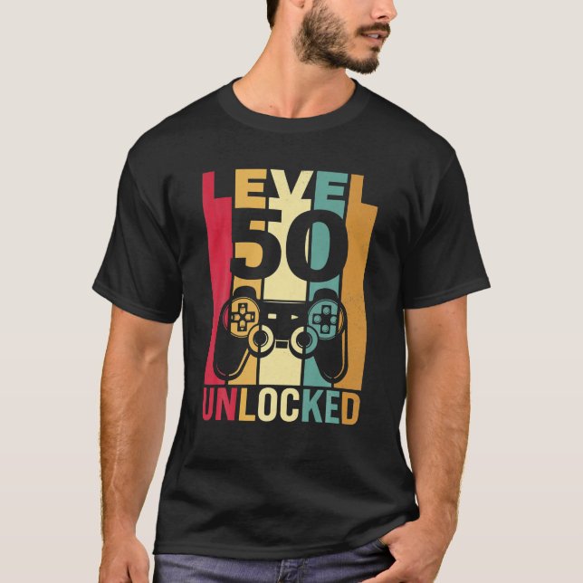 Video Gamer Birthday Men Male Him Fun 50 Funny T-Shirt (Front)