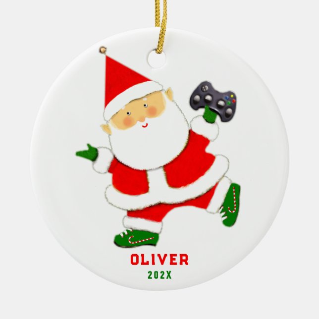 Video Gamer Christmas 2023 Collectible Ceramic Ornament (Front)