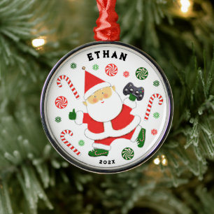 Video Gamer Christmas 2026 Collectible Metal Ornament