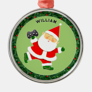 Video Gamer Christmas Collectible Metal Ornament