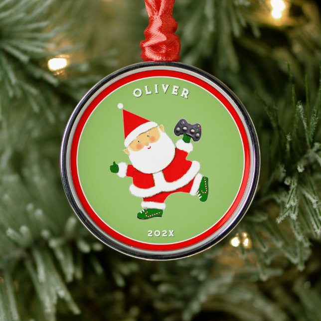 Video Gamer Collectible Metal Ornament (Tree)