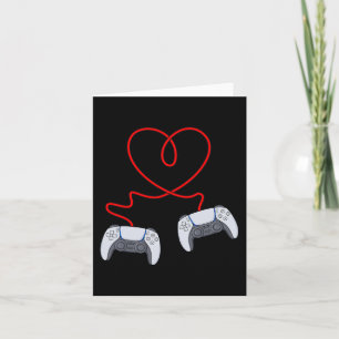 Video Gamer Controllers Valentines Day Heart Boys  Card