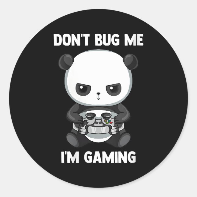 Video Gamer Gaming Panda Video Games Panda Classic Round Sticker (Front)