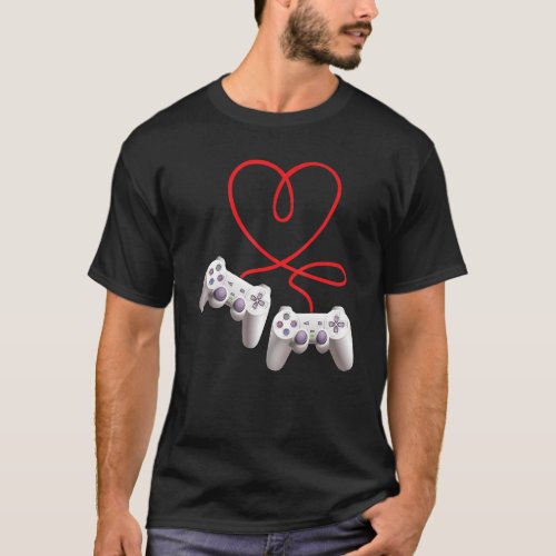 Video Gamer Heart Controller Valentines Day  Kids T_Shirt