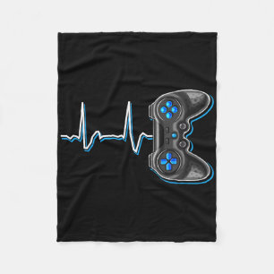 Video Gamer Heartbeat Video Game Controller Gift K Fleece Blanket