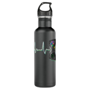 Video Gamer Heartbeat Video Game Controller Gift K Stainless Steel Water Bottle