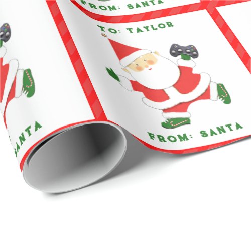 video gamer holiday gift wrapping paper
