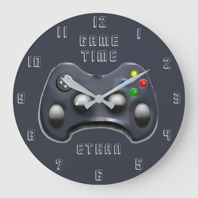 Video Gamer  Large Clock (Front)