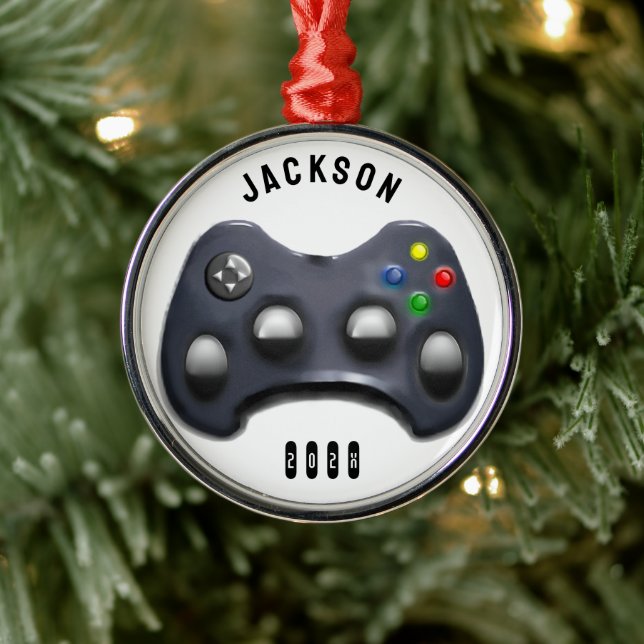 Video Gamer Metal Ornament (Tree)