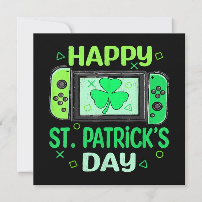 Video Gamer Shamrock Happy St Patricks Day (Front)