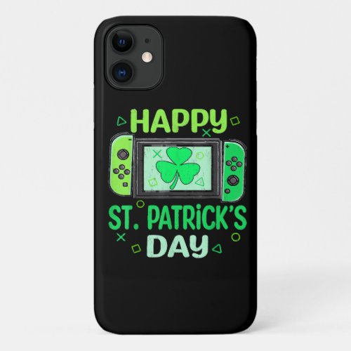 Video Gamer Shamrock Happy St Patricks Day iPhone 11 Case