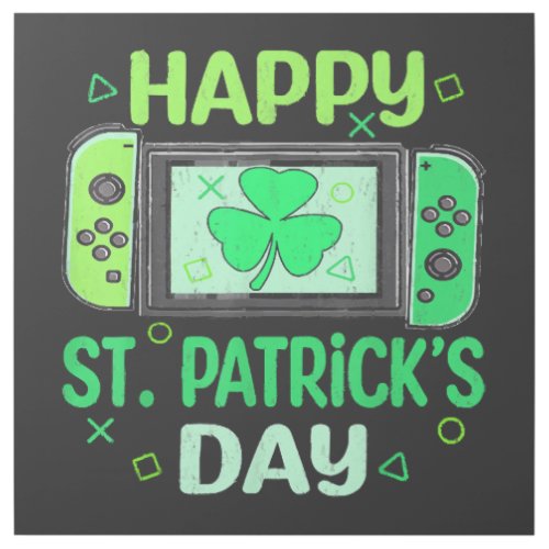 Video Gamer Shamrock Happy St Patricks Day Gallery Wrap