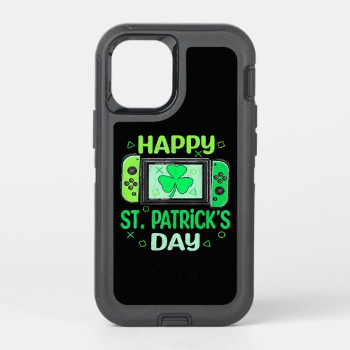 Video Gamer Shamrock Happy St Patricks Day OtterBox Defender iPhone 12 Mini Case