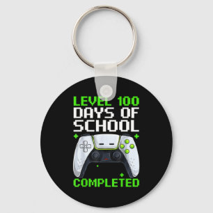 Video Gamer Student 100th Day Teacher 100 Days Of  Keychain