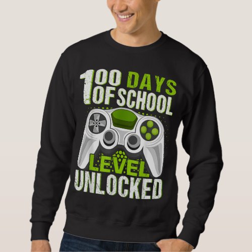 Video Gamer Student 100th Day Teacher 100 Days of  Sweatshirt