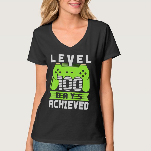 Video Gamer Student 100th Day Teacher 100 Days Of  T-Shirt (Front)