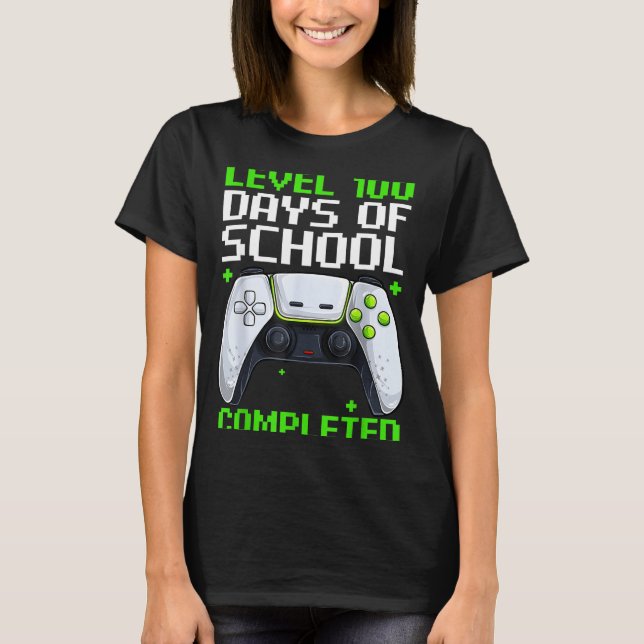 Video Gamer Student 100th Day Teacher 100 Days Of  T-Shirt (Front)